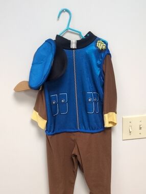 Paw Patrol Brown and Blue Police Pup Costume with Yellow Accents